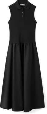 MANGO Mixed Media Midi Dress