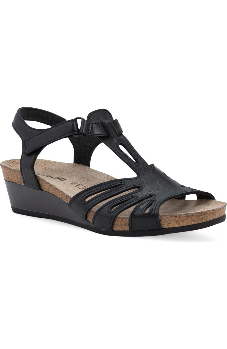 Naot Starlet Wedge Sandal, Main, color, Black Leather
