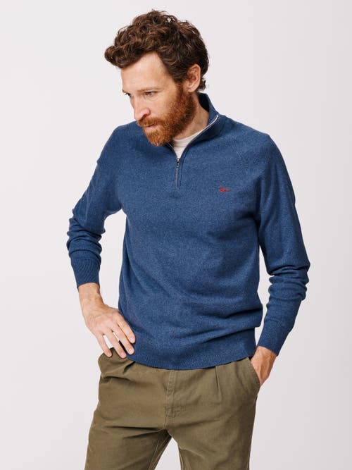 Aubin Bonby Zip Neck Sweater In Blue