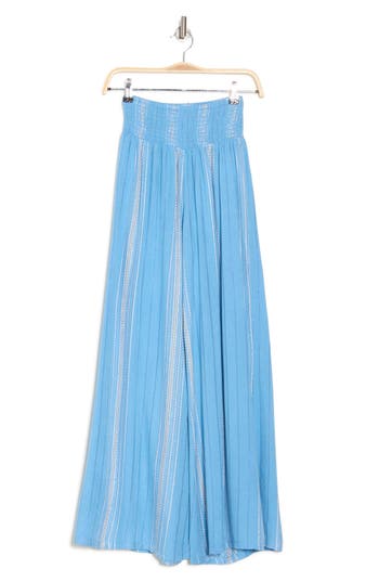 Elan Smocked Waist Cover-up Palazzo Pants