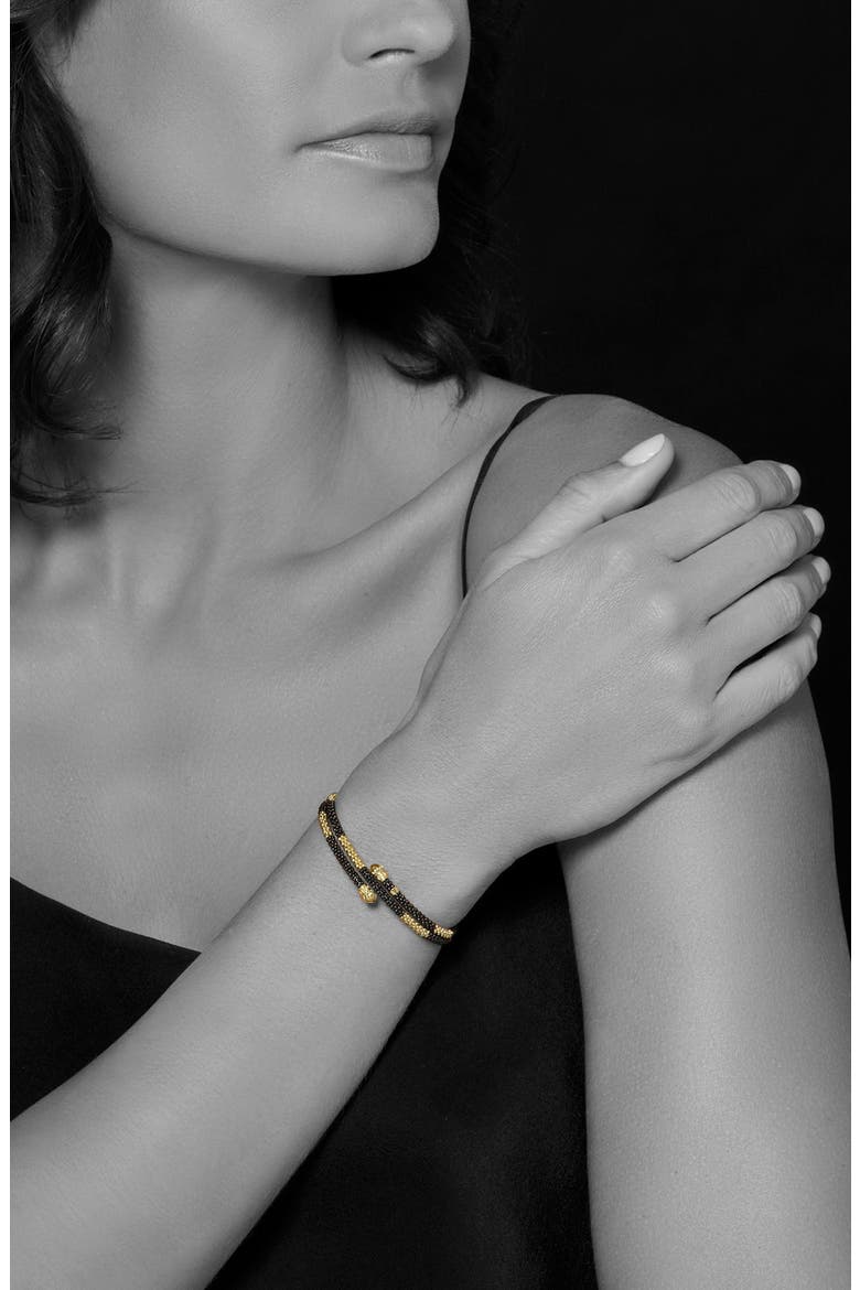 Gold & Black Caviar Coil Bracelet, Alternate, color, GOLD