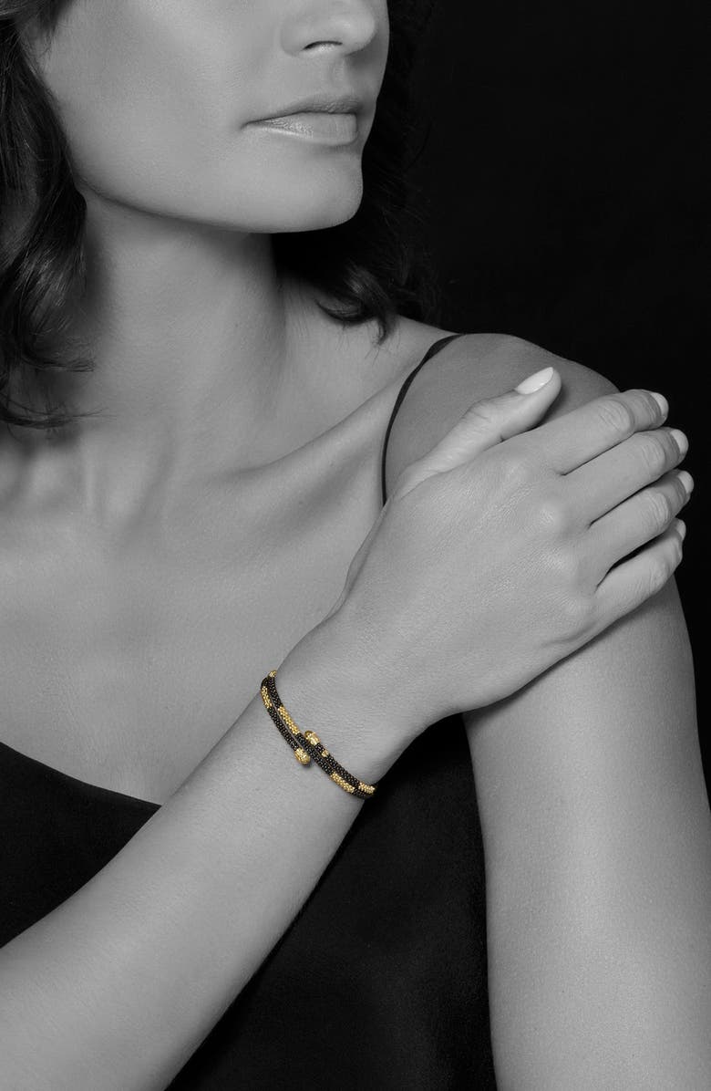 LAGOS Gold & Black Caviar Coil Bracelet, Alternate, color, 