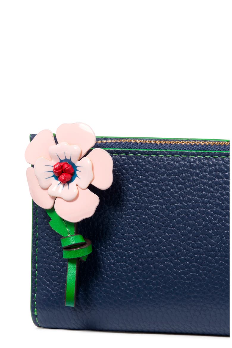 in the garden pebble leather bifold wallet, Alternate, color, PARISIAN NAVY MULTI
