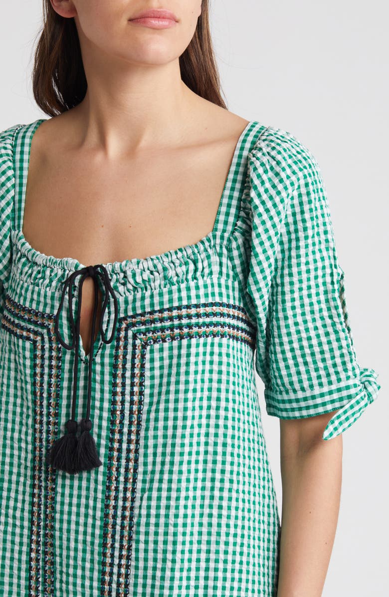 Free People Cass Gingham Cotton Seersucker Maxi Dress, Alternate, color, 