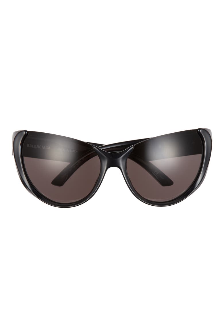 65mm Cat Eye Sunglasses, Main, color, BLACK