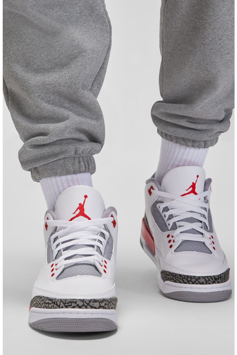 Essentials Statement Fleece Sweatpants, Alternate, color, CARBON HEATHER/ SAIL