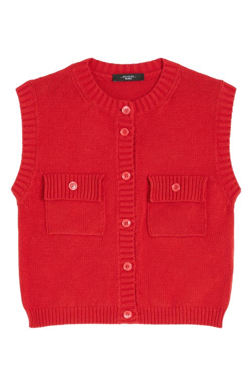 Weekend Max Mara Caprara Cotton Blend Sweater Vest In Red