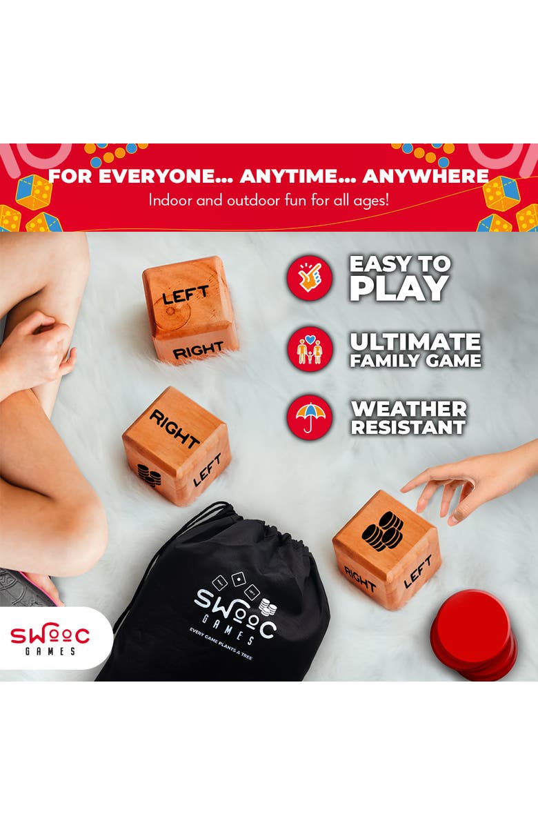 Swooc Games Giant Right Center Left Game, Alternate, color, Brown