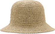 MANGO Metallic Straw Bucket Hat