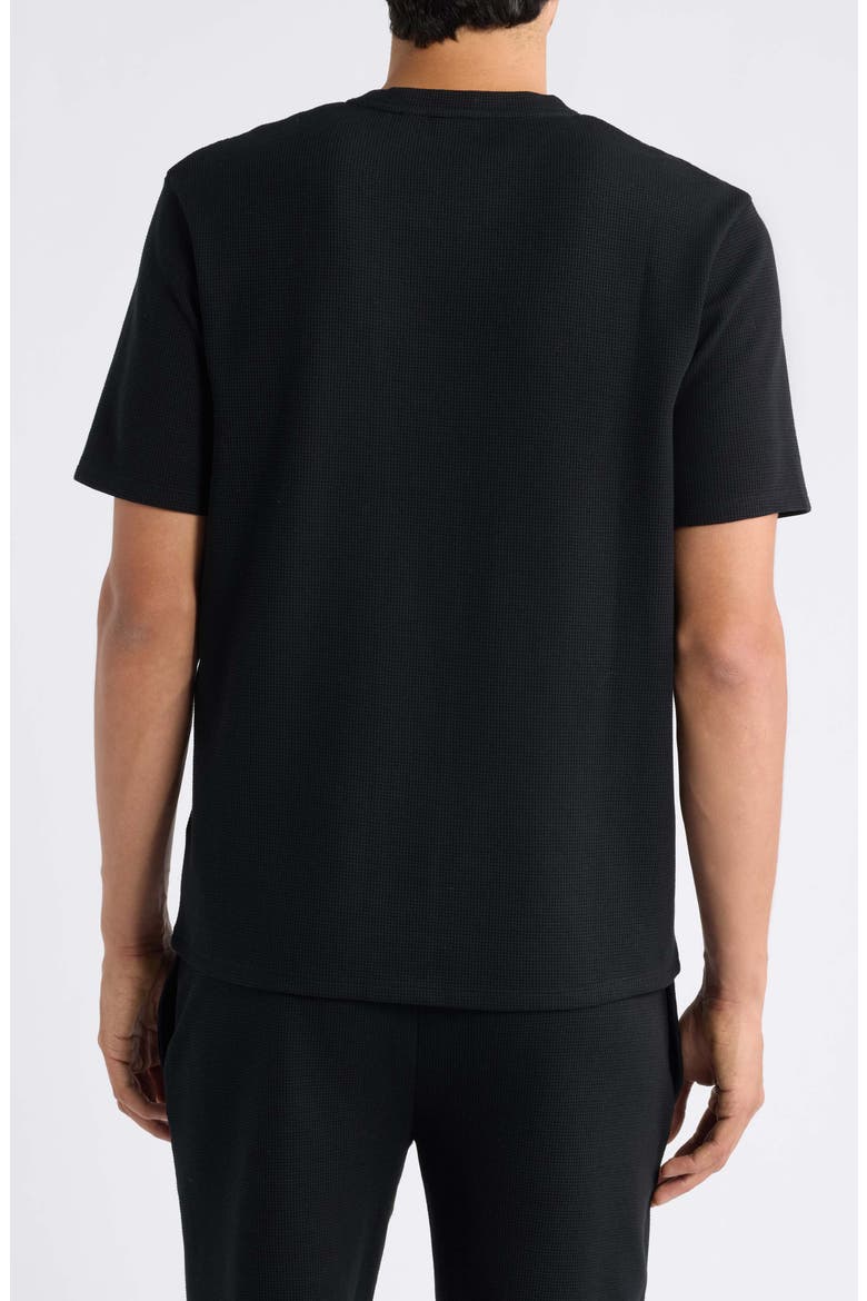 Waffle Knit T-Shirt, Alternate, color, BLACK