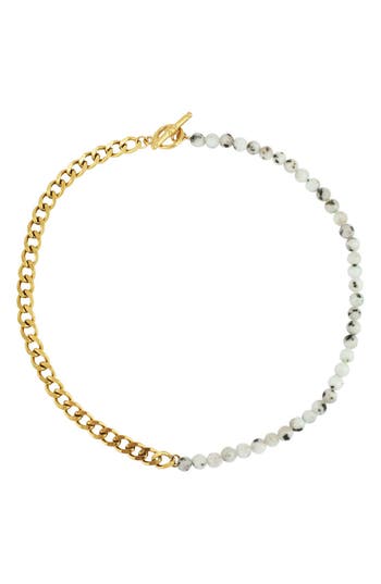 Rebl Gender Inclusive Half Cuban Half Beaded Chain Necklace