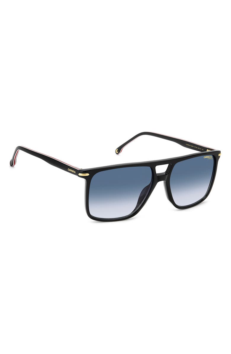 Carrera Eyewear 59mm Navigator Sunglasses, Alternate, color, Black Red/ Dk Blue Sf