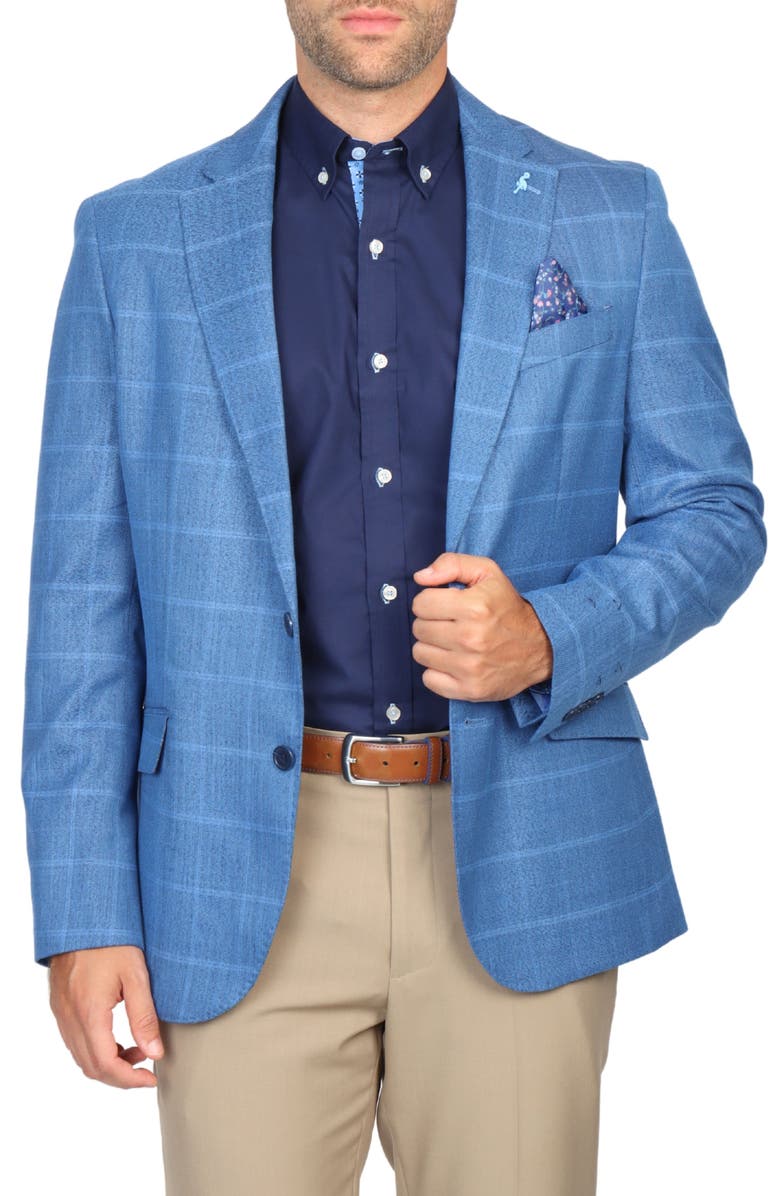 TailorByrd Shadow Windowpane Sport Coat, Alternate, color, Sapphire Blue