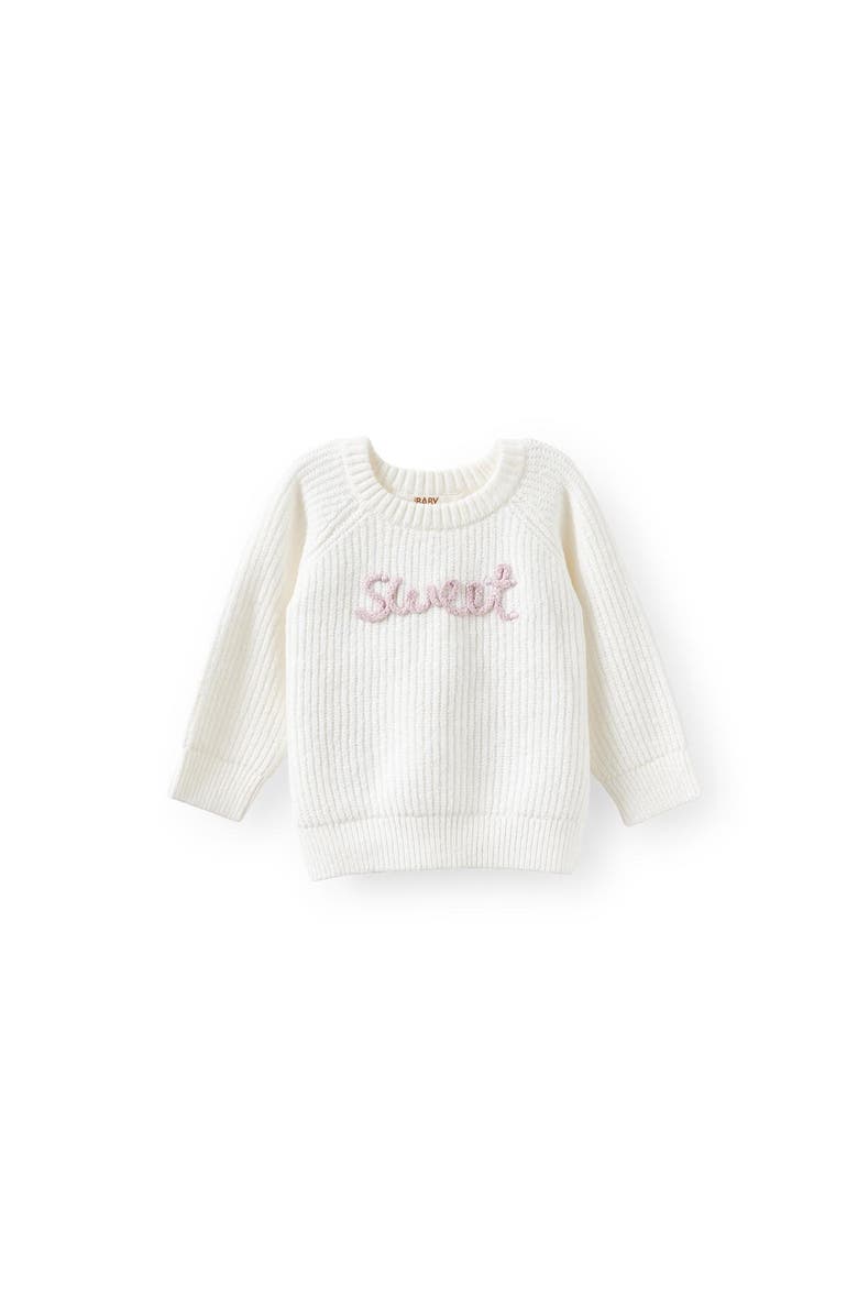 Cotton On Kids Organic Raglan Knit Sweater, Main, color, Milk Sweet