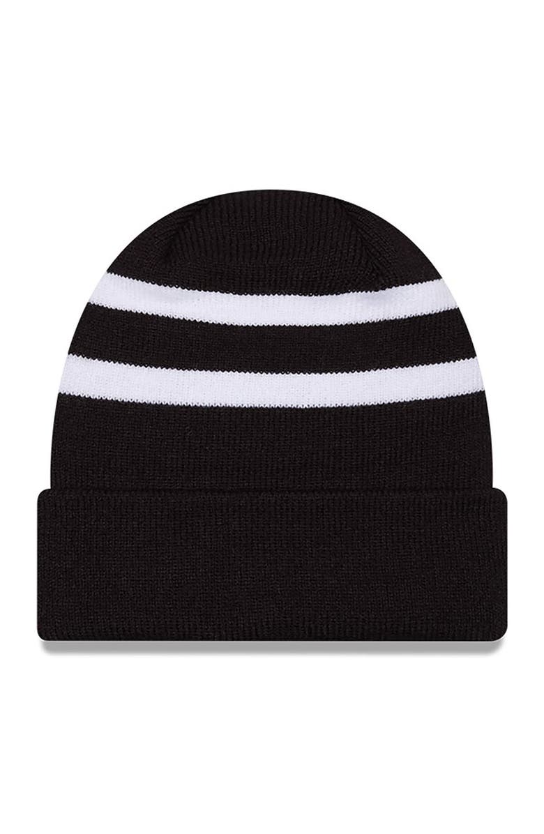 New Era Men's New Era Black/White Ty Gibbs Cuffed Knit Hat, Alternate, color, Black