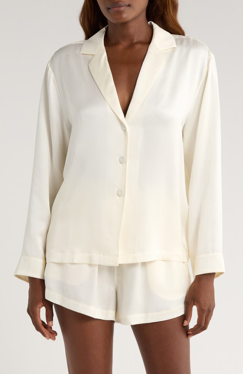 Lunya Washable Silk Short Pajamas, Main, color, Tranquil White