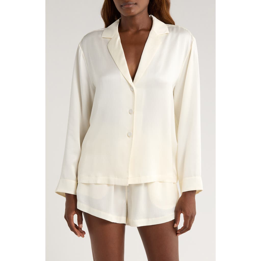 Lunya Washable Silk Short Pajamas In White