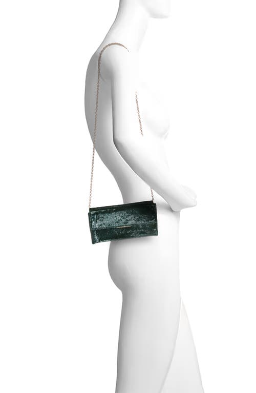 Jewel Badgley Mischka Angel Soft Faux Pony Hair Envelope Clutch In Green