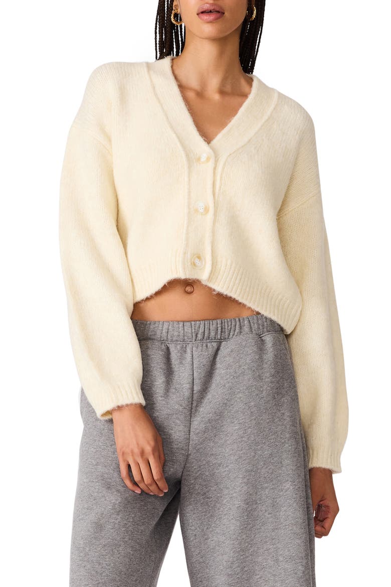 Mica Cropped Cardigan, Main, color, CREAM