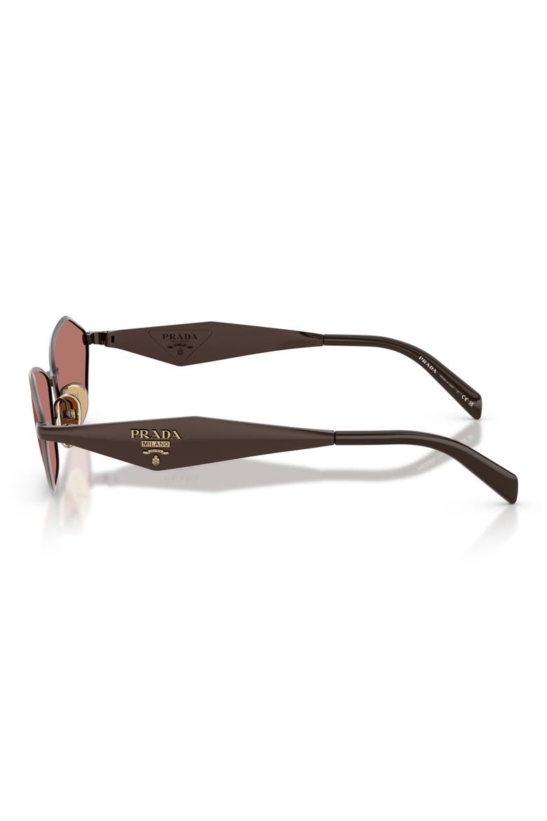 57mm Irregular Sunglasses, Alternate, color, SATIN CIGAR / BORDEAUX