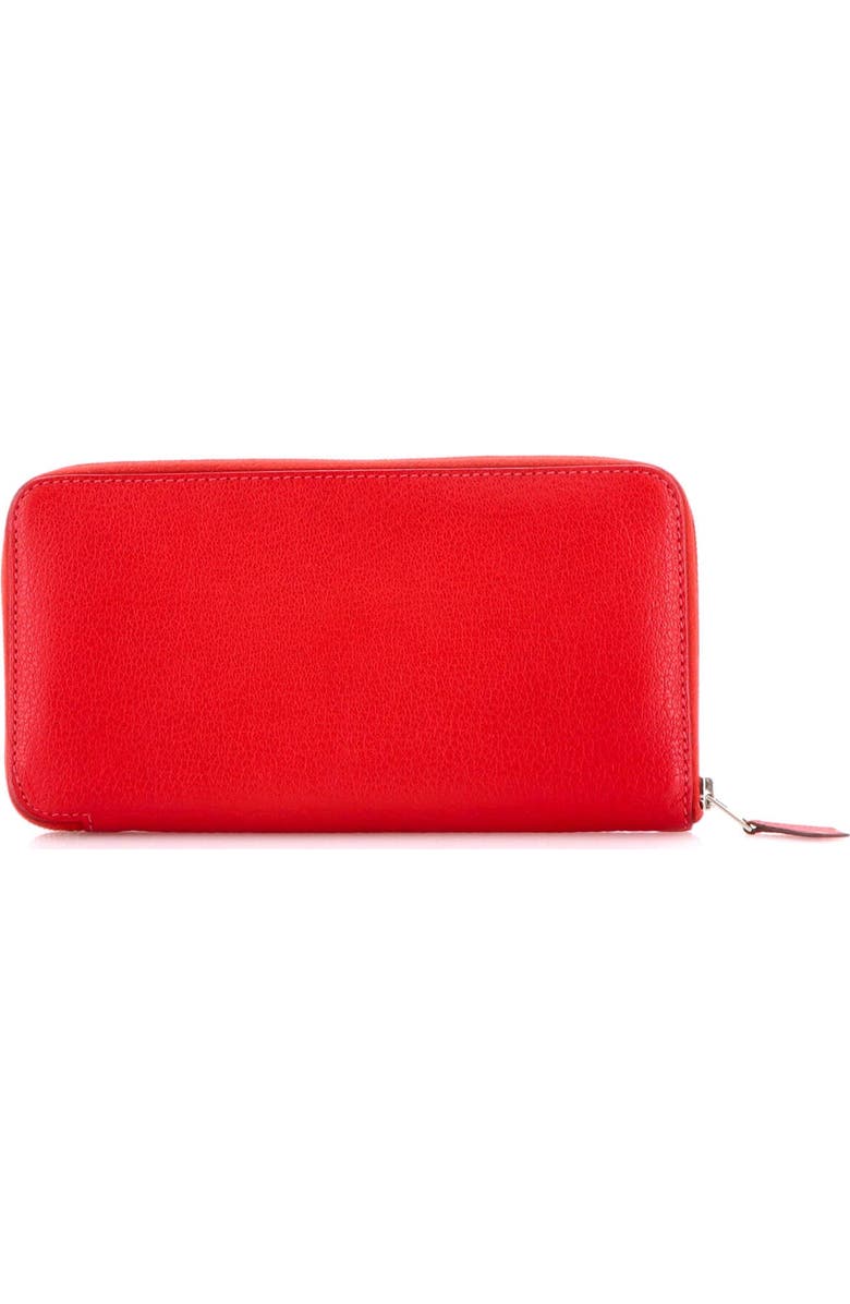 Pre-Owned Hermes Azap Zip Around Wallet Chevre Mysore Long, Alternate, color, Rouge Casaque