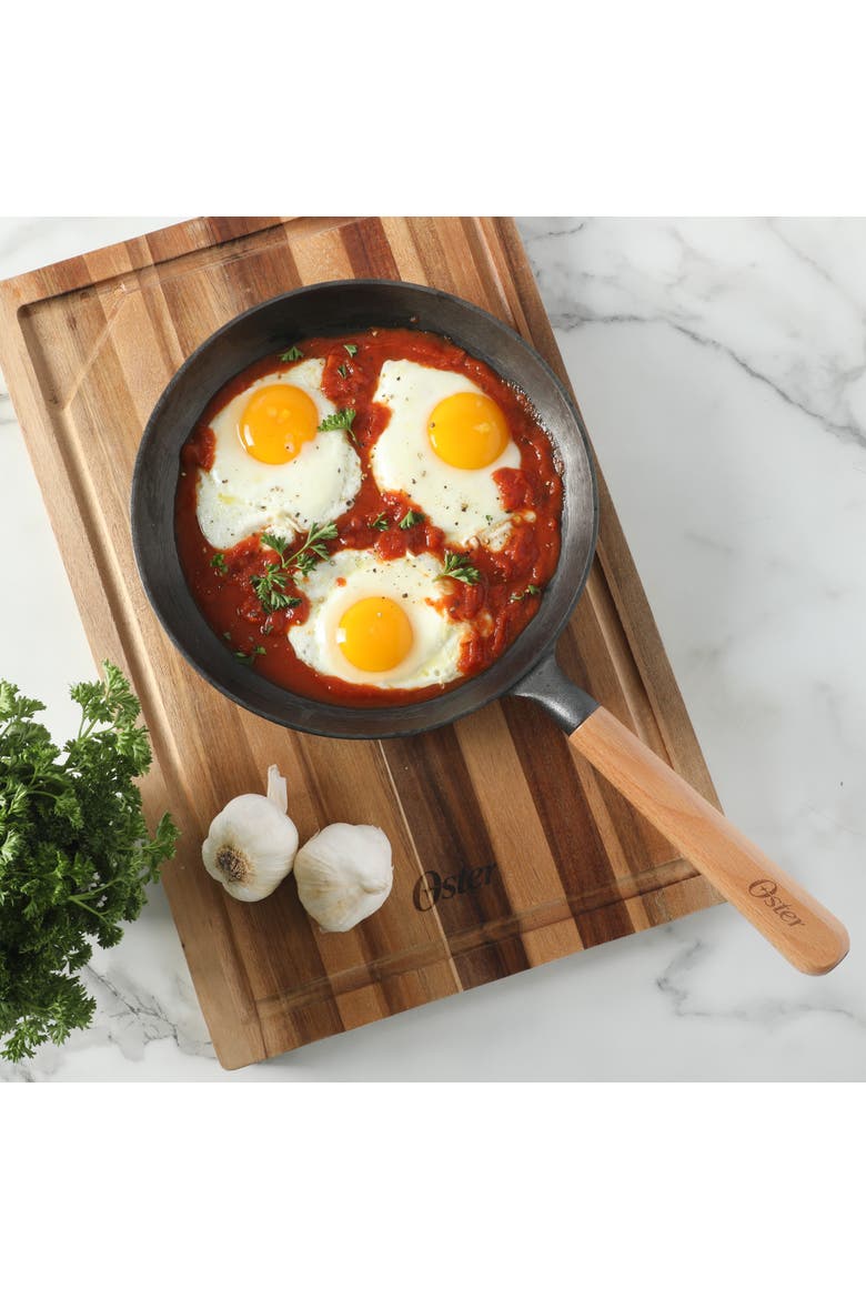Platinum Flintfield Pre-Seasoned Cast Iron Skillet with Wood Handle, Alternate, color, Black