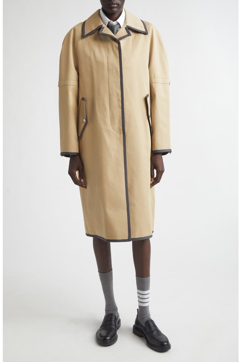 Box Pleat Raglan Sleeve Mackintosh, Main, color, KHAKI