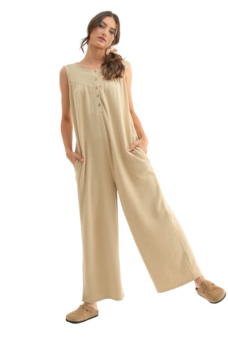 WISHLIST Rib Knit Wide Leg Jumpsuit, Alternate, color,