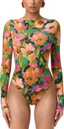 Naked Wardrobe Naked Floral Long Sleeve Bodysuit