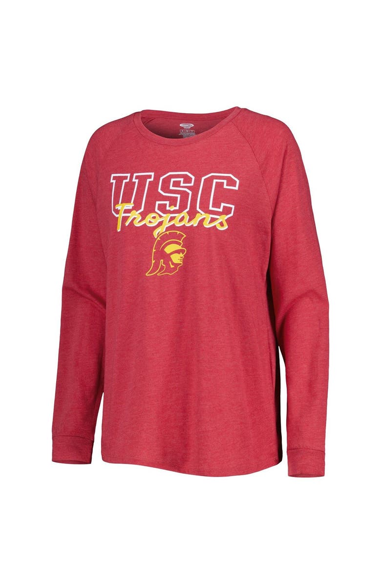 CONCEPTS SPORT Women's Concepts Sport Cardinal/Gray USC Trojans Raglan Long Sleeve T-Shirt & Shorts Sleep Set, Alternate, color, 