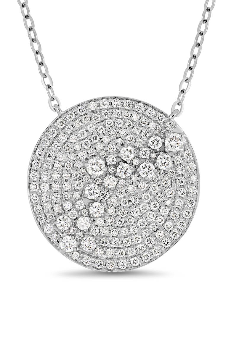 Mika Diamond Pavé Medallion Necklace (Online Trunk Show), Alternate, color, 18K WHITE GOLD/ DIAMOND