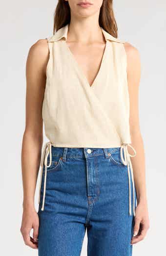 1.STATE Wrap Front Collar Top