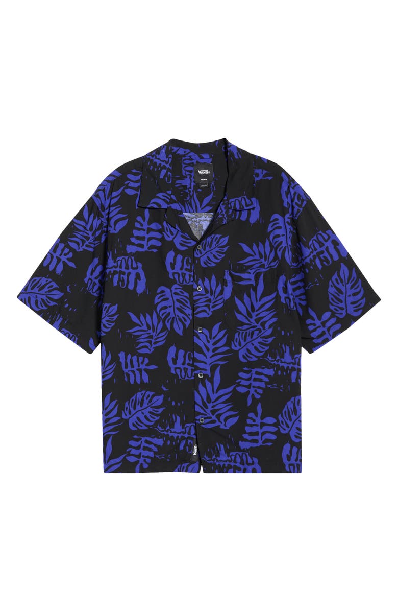 Vans Van Doren Print Camp Shirt, Main, color, Royal Cobalt