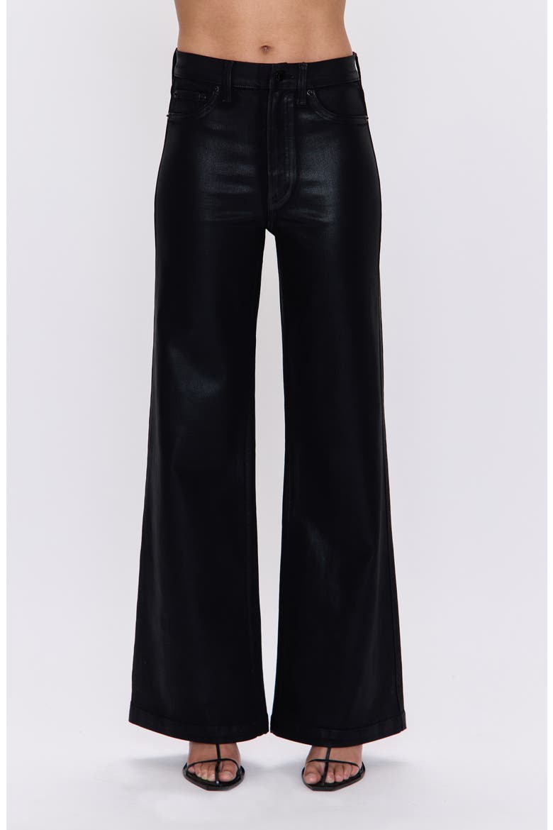 Lana Wide Leg Jeans, Main, color, COATED NOIR