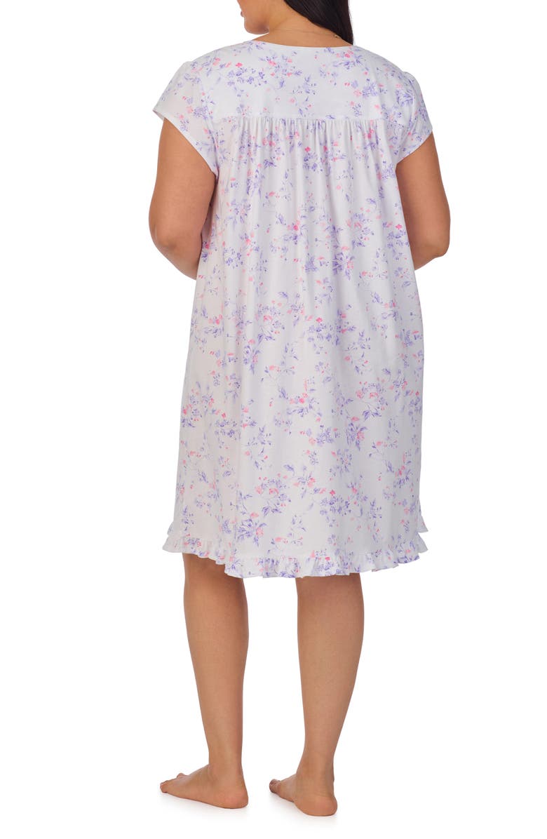 Eileen West Floral Cap Sleeve Short Cotton Jersey Nightgown, Alternate, color, 
