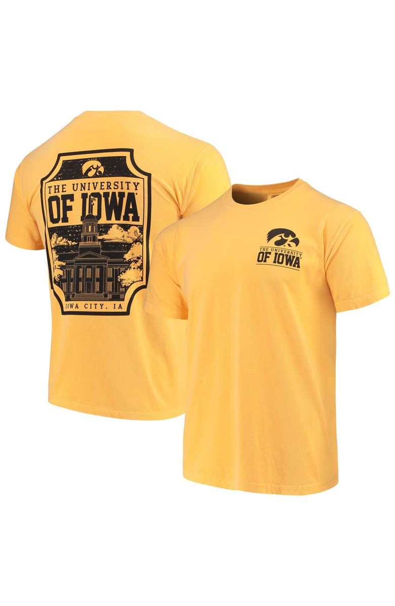 IMAGE ONE Men's Gold Iowa Hawkeyes Comfort Colors Campus Icon T-Shirt, Main, color, 