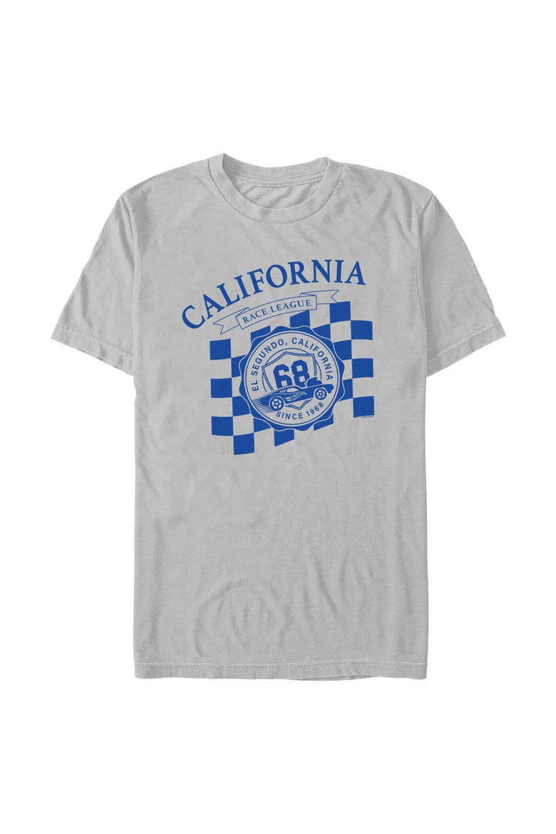 Mens Hot Wheels California Race League T Shirt, Main, color, Ice Grey