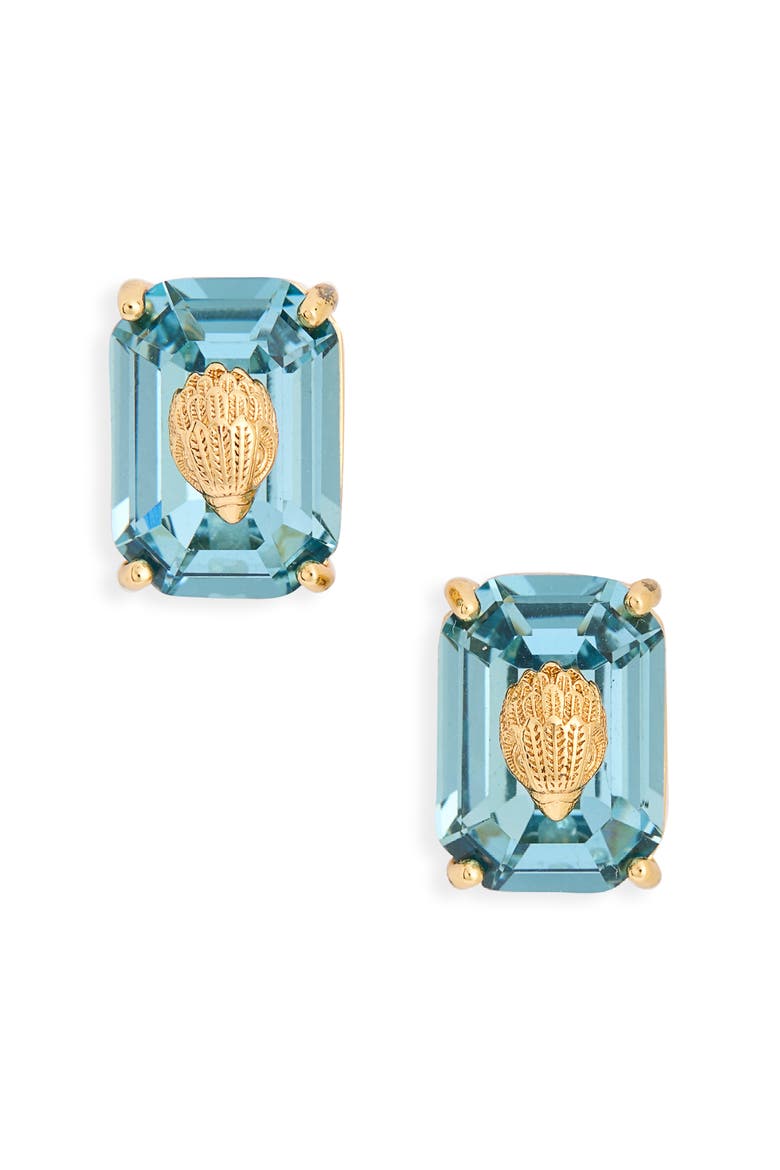 Crystal Emerald Stud Earrings, Alternate, color, BLUE