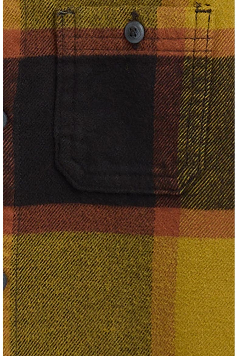 Kids' Larkspur Plaid Cotton Flannel Button-Up Shirt, Alternate, color, BURNT GOLD/BLACK