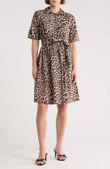 DKNY Leopard Print Shirtdress
