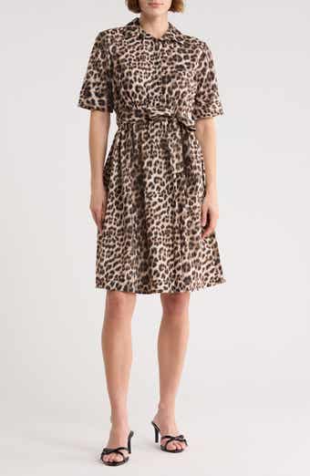 DKNY Leopard Print Shirtdress