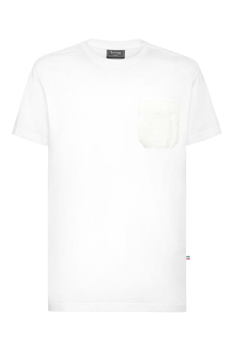 T-Shirt Round Neck Ss Crest Men, Main, color, white