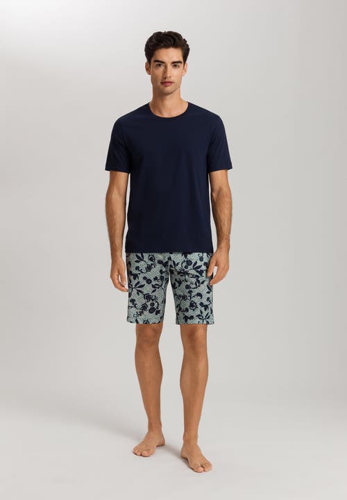 Hanro Night And Day Drawstring Cotton Shorts In Moonshine Tiles