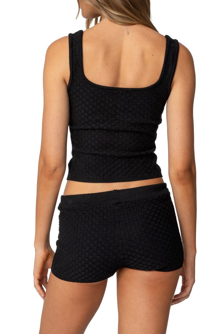 Amalie Crop Knit Tank, Alternate, color, BLACK