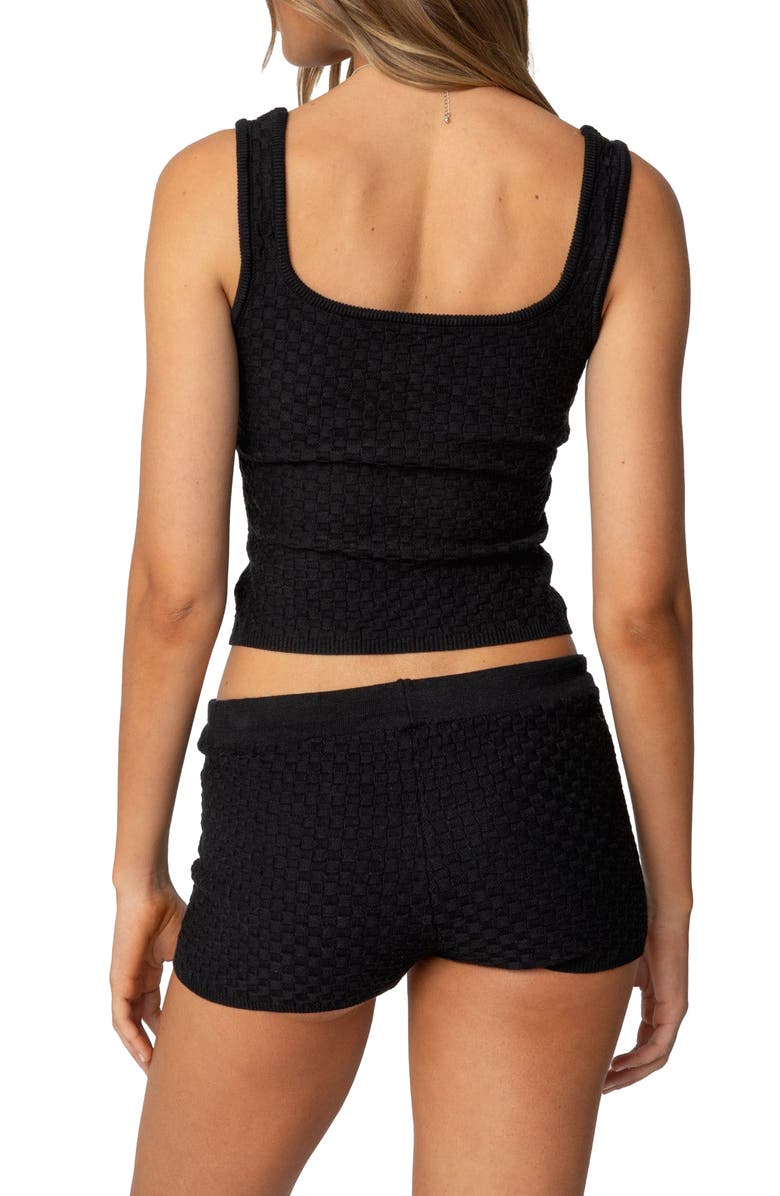 EDIKTED Amalie Crop Knit Tank, Alternate, color, Black