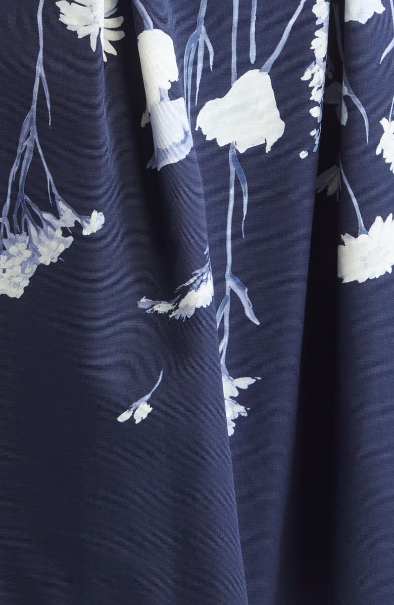 Lela Rose Betsy Floral Faille Fit & Flare Dress, Alternate, color, Navy Multi