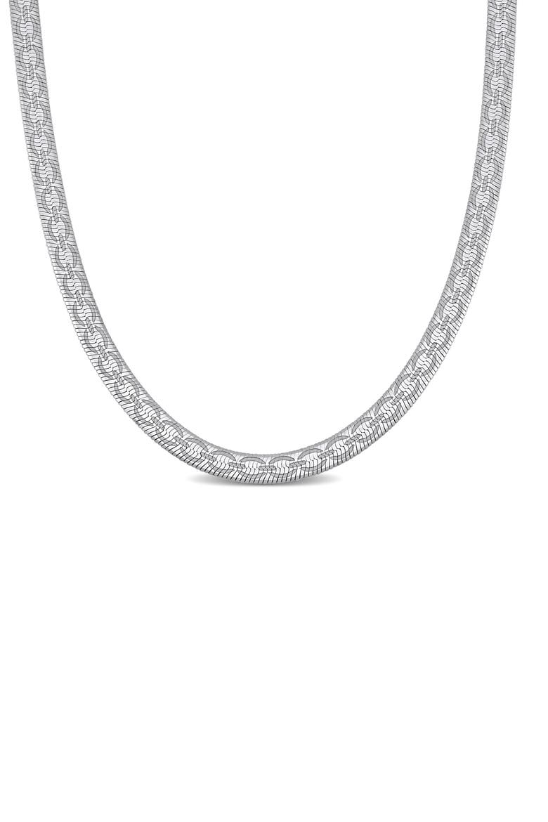 Herringbone Necklace, Main, color, SILVER
