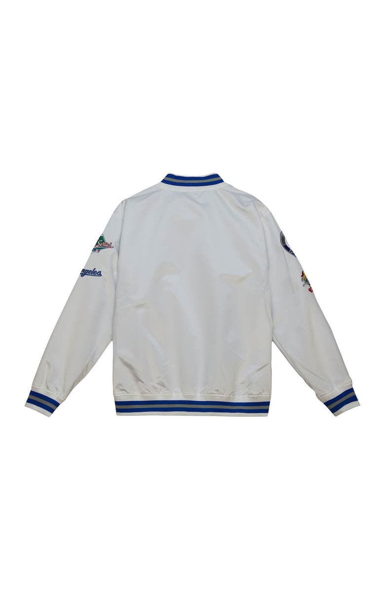 Mitchell & Ness Men's Mitchell & Ness White Los Angeles Dodgers City Collection Satin Full-Snap Varsity Jacket, Alternate, color, 