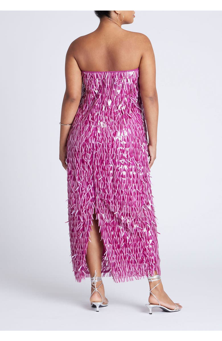 ELOQUII Strapless Paillette Dress, Alternate, color, Festival Fuschia