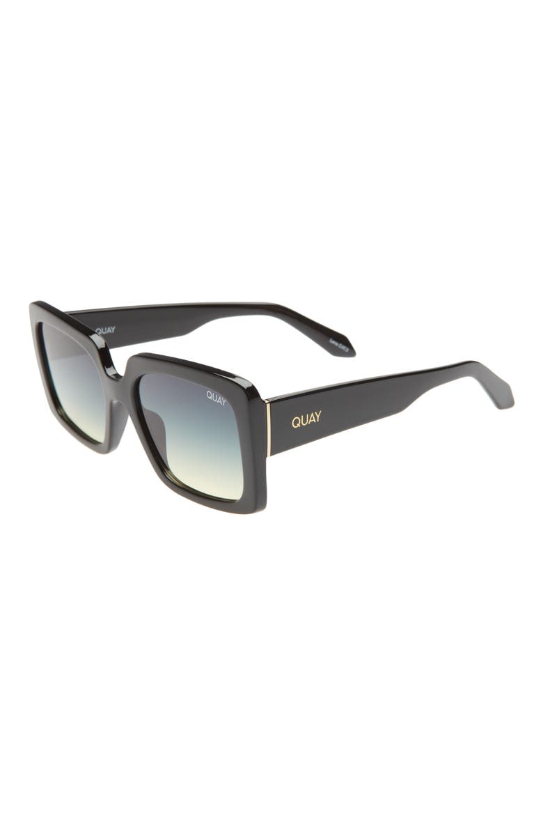 Australia x Paris Total Vibe 54mm Square Sunglasses, Alternate, color, BLK SMKGRN